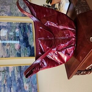 Vintage eel skin brand new shoulder purse. Wine colored. NWOT